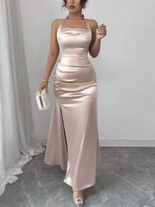 Women Midi Dresses - Champagne - View 8