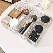 10pcs Transparent Cosmetic Drawer Storage Boxes, Clear Plastic Drawer Organizer, Cosmetic Display Rack, Sorting Storage Box, Suitable For Vanity, Desktop, Bathroom And Kitchen Storage Space - Transparent - View 3