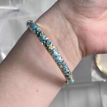 1pc Vintage Palace Style Bohemian Hand-Painted Colorful Enamel Cloisonné Bracelet, Suitable For Women And Girls Jewelry - Double Teardrop Bracelet - View 11