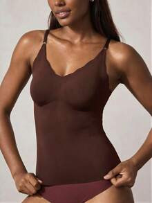 Veilyse Women's Solid Color Camisole Tank Top - Coffee Brown - View 7