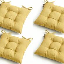 4 paquetes de cojines para asiento de silla Pofidik, 40*40 cm - Extra suaves y cómodos en Turquía - Amarillo - Ver 2