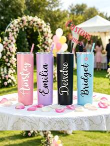 Personalized Teacher Water Cup, Engraved Name Insulated Tumbler For Educators, Customized Teacher Tableware For Graduation Appreciation Gift - Multicolor - View 13