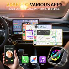 即插即用 CarPlay 轉換器，將有線連接轉換為無線連接，2 合 1 無線 CarPlay 與 Android Auto 適配器，快速連接，適用於 USB/USB-C 接口，尺寸輕巧 - A - 查看 6