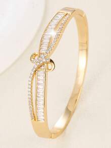 1pc Women's Bracelet, Fashionable Elegant Luxury Micro-Inlaid Zirconia Women's Bracelet, Minimalist High-End Elegant Personalized Versatile Hand Accessory - S61490 - View 9