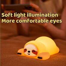GLOOPRO Sloth Night Light, Children's Nursery Decor Lamp, Bedside Lamp, Sleep Aid Light, Nursing Light, 3-Level Adjustable Brightness, Touch Sensor, USB Rechargeable, Type-C Interface, Fun Office Desk Bedroom Lamp, Birthday Christmas Gift - Sloth Night Light - View 9