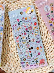 Happy Animal World Cartoon 3D Crystal Stickers Decoration Scrapbook DIY Planner Cute Diary Stationery Stickers Gift - Multicolor - View 13