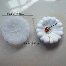 1pc Cloud-Shaped Round Jewelry Tray Silicone Mold, Sofa Candle Holder Mold, Resin Kit DIY Epoxy Mold, Jewelry Dish Coaster Mold, Plaster Concrete Mold, Home Decor Craft - White - View 9