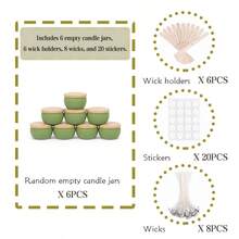 Un juego de 37/40/48 piezas de kit para hacer velas (incluye recipientes para velas en blanco con patrones aleatorios, mechas, soportes para mechas y pegatinas). Recipientes para velas portátiles con tapas. Resistentes al calor, a prueba de fugas y reutilizables. Perfecto para principiantes en la elaboración de velas. - G-40PCS/Set - Ver 9