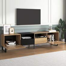 190cm,Modern,TV - Black Wood - View 2