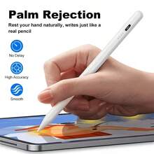 Aktiver kapazitiver Eingabestift für iPad 2018-2025, universeller Tablet-Touchpen mit Handflächenerkennung, USB-C Schnellladung, Pixel-genaue Neigungsempfindlichkeit, kompatibel mit iPad 11/10/9/6/A16, Mini 7/6/5, Air M3/M2 13.4/12.9/11, Premium-Gefühl, professionelles Zeichenwerkzeug - Verschiedenfarbig - Übersicht 5