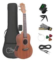 Cheap Concert Electro-Acoustic Ukulele And Case - Brown - View 1