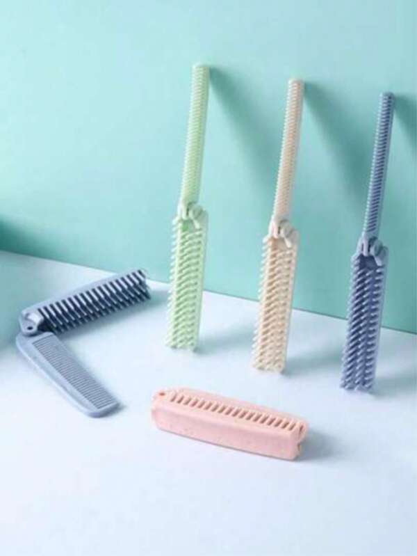 1pc Foldable Hair Comb, Portable Travel Folding Brush - Small Foldable Comb, Convenient To Put In Wallet, Bag - Dual-Head Pocket Size Folding Comb Set, Suitable For Women, Girls, Men And Women - Travel Essential