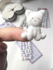 Autocollants 3D flocage Q-Lia, autocollants gaufrés motif lapin et ours, convient pour le scrapbooking DIY, les coques de téléphone, les journaux, les autocollants décoratifs, pack de recharge d'autocollants - Multicolore - Voir 12