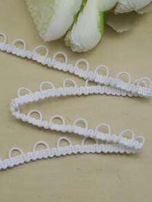 5 Yards Fine Woven Trim With Elastic Button Loop, Suitable For Garments, Crafts And Sewing - Multicolor - View 17