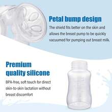 Manual Breast Pump - Adjustable Suction Silicone Hand Pump Breastfeeding, Small Portable Manual Breast Milk Catcher Baby Feeding Pumps & Accessories - Clear - View 7