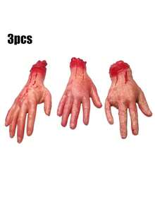 1 Set Halloween Realistic Organ Props, Horror Fake Hands And Bloody Hands - For Haunted House, Bar And Escape Room Decoration; Realistic Prank Heart, Severed Hands, Severed Feet And Bloody Hands, Halloween Horror Atmosphere Decor, Halloween Party Table Decoration - Multiple Styles - View 11