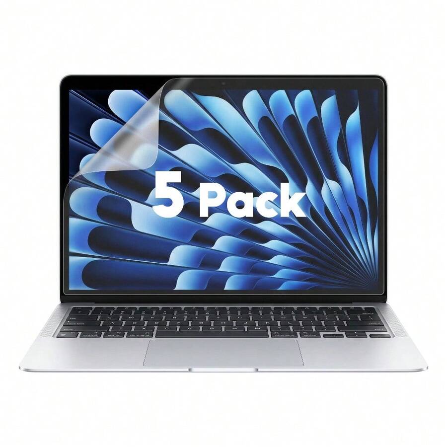 5 Packs Anti Glare Screen Protector Compatible With For Macbook Air 13.6/13'' (2022-2026, M2/M3/M4/M5) | Matte Anti Glare Film | Anti Scratch Protector | For 13 Inch - View 1