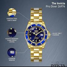 Invicta 男士 26974 Pro Diver 石英三针蓝色表盘腕表 - 藍色 - 查看 3