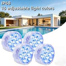 Luz LED RGB a prueba de agua que cambia de color, adecuada para piscina, acuario, estanque, fuente y decoración de bodas - Fácil instalación, carcasa de plástico resistente, iluminación subacuática - multicolor - Ver 4