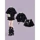 Black Zip-up Top + Skirt
