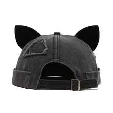 1pc Men's Distressed Patchwork Washed Cat Ear Flat Cap, Fashion Casual Hat Suitable For Spring/Summer Travel, Beach, Party - Multicolor - View 9