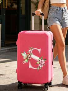Little Elf Letter Print 18-32 Inch Durable Universal Luggage Cover, Dust-Proof And Scratch-Resistant Luggage Cover With Elastic Edge, Suitable For Flights, Honeymoon, Airport, Cruise, Business Travel, Unisex Travel Essential Accessory, Suitable For Family, Friends, Mother, Teacher, Fits Most Roller Luggage, Carry-On Bags, Trolley Bags,Back To School - Multicolor - View 6