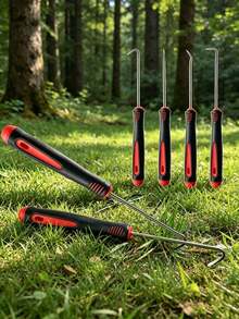 A Set Of 4 Heavy-Duty Metal Gardening Hooks, Thickened Metal Weeding And Soil Loosening Hooks, Multi-Functional Gardening Tools, Manual Rake, Heavy-Duty Metal Weeding And Tilling Hooks, Portable Gardening Tools, Suitable For Gardens, Patios, And - Multicolor - View 1