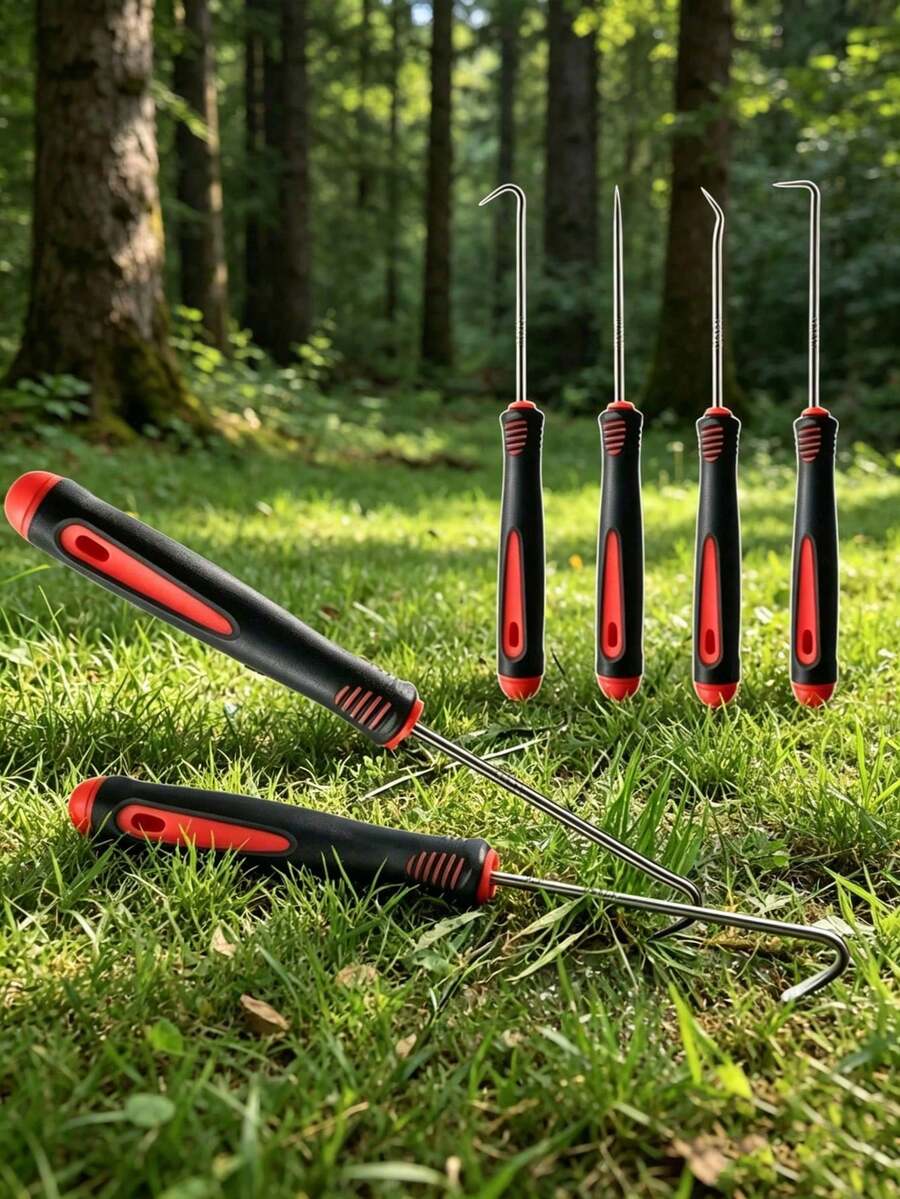 A Set Of 4 Heavy-Duty Metal Gardening Hooks, Thickened Metal Weeding And Soil Loosening Hooks, Multi-Functional Gardening Tools, Manual Rake, Heavy-Duty Metal Weeding And Tilling Hooks, Portable Gardening Tools, Suitable For Gardens, Patios, And - Multicolor - View 1