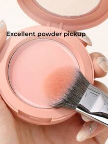GUOXIAONIU 1pc Angled Blush Brush, Soft Synthetic Bristles, No Clumping Multi-Function Blush & Contour Makeup Brush, Suitable For Cream And Powder Blush - Rose Gold - View 5