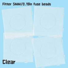 Pana-beads 4pcs/Set,5mm Hama Beads Accessories Pegboard 5mm Perler Beads Square Pegboard,Fuse & Perler Beads,Beading Supplies,Beading&Jewelry Making,Contains 4 Ironing Paper + 1 Fuse Beads Tweezers Clips DIY Handmade Puzzle Bean Splicing Board - Multicolor - View 4