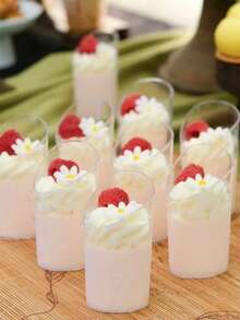 60ml 90ml 100ml 150ml Clear Slanted Dessert Cups, Mini Plastic Mousse Pudding Cups, Parfait Yogurt Containers, Suitable For Jelly, Ice Cream, Fruit, Cake, Snack Appetizer Service Cups, Wedding, Birthday Party, Catering, Buffet Dessert Display - Multicolor - View 9