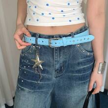 Cinturón de estilo Y2K Dopamina Dulce con empalme de encaje para mujer de talla pequeña, combinado con falda, jeans y accesorios - cinturón - Ver 9