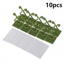 Clips de pared para plantas trepadoras, ganchos para plantas trepadoras, clips para plantas trepadoras verdes, clips fijos para plantas trepadoras verdes, ganchos trepadores, dispositivo de fijación de plantas verdes sin costuras, accesorios de gestión de cables, herramientas de jardinería, decoración de jardín, estante para plantas de interior - B - Ver 12