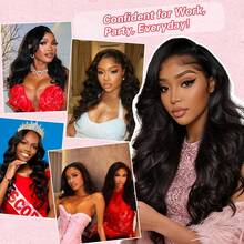 ZHENDEFA Body Wave Half Wig Human Hair 3 In 1 Seamless Flip Over Glueless Wigs With Drawstring Beginner Friendly Headband Wig For Women Daily Wear - SNatural - View 7