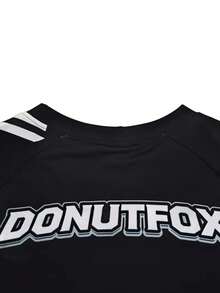 DONUTFOX 2026 男士越野摩托車長袖襯衫，3D 動物眼睛圖案設計，運動黑色 - 黑色 - 查看 5