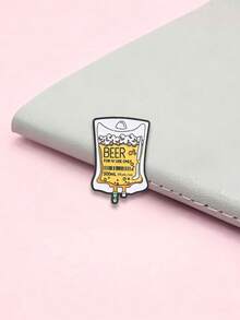IV Drip Beer Infusion Bag Enamel Pin Funny Medical Nurse Beer Lover Lapel Brooch Backpack Decor Gift - Yellow - View 7