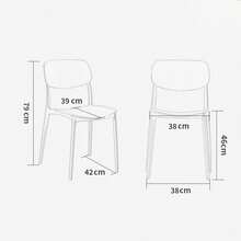 White Stackable Dining Chair, Lightweight Plastic Chair For Kitchen, Living Room, Events And Small Spaces, Portable Modern Design - Green - View 2