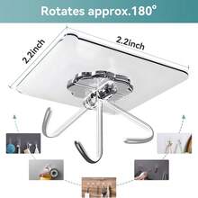 Damage-Free Adhesive Hooks, Wall Hooks For Hanging Items, Suitable For Kitchen, Bathroom, Picture Frames, Posters, Clocks And More, Easy To Tear And Stick Multi-Purpose Hooks, Practical Hooks, Easy Installation, Damage-Free Removal, Damage-Free Hanging, Streamlined Hook Design | Modern | Waterproof | Rust-Proof - Multicolor - View 2