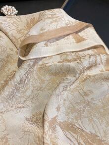 1pc Elegant Vintage Floral Jacquard Thin Scarf, Women's Fashion Versatile Air Conditioning Room Blanket, Spring/Autumn Outdoor Windproof Decorative Shawl, Suitable For Daily Wear And Outings - Camel - View 4