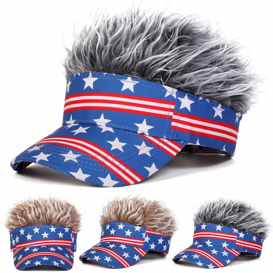 1pc Men's American Flag Patchwork Baseball Cap, Street Fashion Hat, Outdoor Sun Protection Casual Cap, Spring/Autumn Travel Beach Vacation - Multicolor - View 1