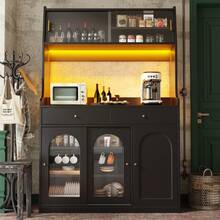 Kitchen,Cabinet(120*40*180cm),,Tall - Black - View 5