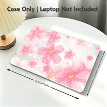 1件式筆電保護殼，粉色櫻花UV印花圖案，極簡輕量保護套，相容 MacBook Air Pro 13.3 13.6 14.2 15.3 16.2 吋，適用 13 吋 Neo 筆電保護殼 A3404 型號 - 查看 4
