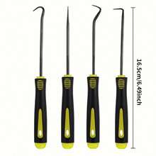 4/10pcs Precision Hook Kit, Automotive Oil Seal/O-Ring Gasket, Mini Precision Hook - Durable Tool, Suitable For Automotive Professional Puller Disassembly Machinery Tool (Yellow) - A - View 4