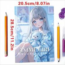 1本動漫女孩壓力釋放著色書，24頁厚紙，舒壓時尚美學創作，適合成人放鬆、家庭聚會與節日裝飾，父親節、萬聖節、聖誕節 - 單件 - 查看 3