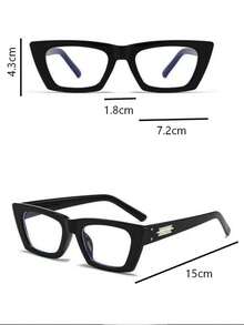 1pc Unisex Square Frame TR College Style Daily Versatile Glasses Suitable For Reading, Working, Commuting, Newspaper Reading, Writing, Eye Protection, Plano Lens - Clear - View 4