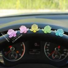 5件裝可愛樹脂透明多色海龜汽車裝飾品，創意汽車內飾裝飾配件，高品質樹脂材質製成，讓您的愛車充滿獨特有趣的氛圍 - 烏龜擺飾 - 查看 9