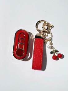 Cherry Keychain + Key Shell Set, Compatible With Fiat Car Key Covers, TPU Material Anti-Scratch Anti-Drop + 0.1mm Ultra-Thin Ultra-Quiet | 3-Button Precise Fit For Models (Includes Installation Screwdriver) Shockproof Wear-Resistant Portable Design 360° Signal Protection Anti-Fingerprint Coating Long-Lasting Like New - Cherry - View 4
