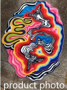 1pc Colorful Abstract Streamline Design Area Rug, Bedroom Decor, Small Rug, Carpet, Home Decor, Living Room Rug, Living Room Small Rug, Bedroom Rug, Living Room Home Decor, Outdoor Rug, Washable Rug, Graduation Gift - Multicolor - View 9