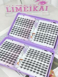 LIMEIKAI 320pcs Manga Eyelash Clusters, Sharp Eyelash, DIY Eyelash Extension, 10-16mm Length 0.07mm Thickness Natural Look Anime Eyelash Clusters, Fine Korean Style Makeup Eyelash Clusters, Asian Style Reusable Beginner Friendly - View 7