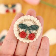2/5/10/20pcs Cute Cherry Fabric Applique Embroidery Patches, Suitable For Clothing, Hats, Socks, Hair Accessories Or Gift Packaging Decoration - Cherry - View 3